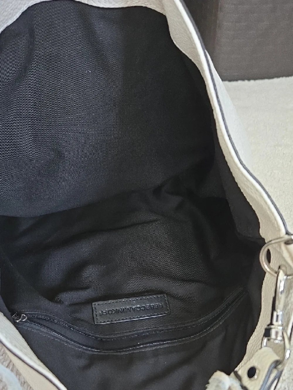 Rebecca Minkoff Cream Pebbled Leather Hobo Bag - Picture 8 of 9
